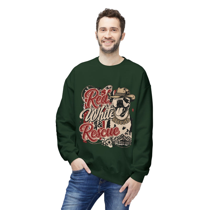 Red White and Rescue Crewneck Sweatshirt