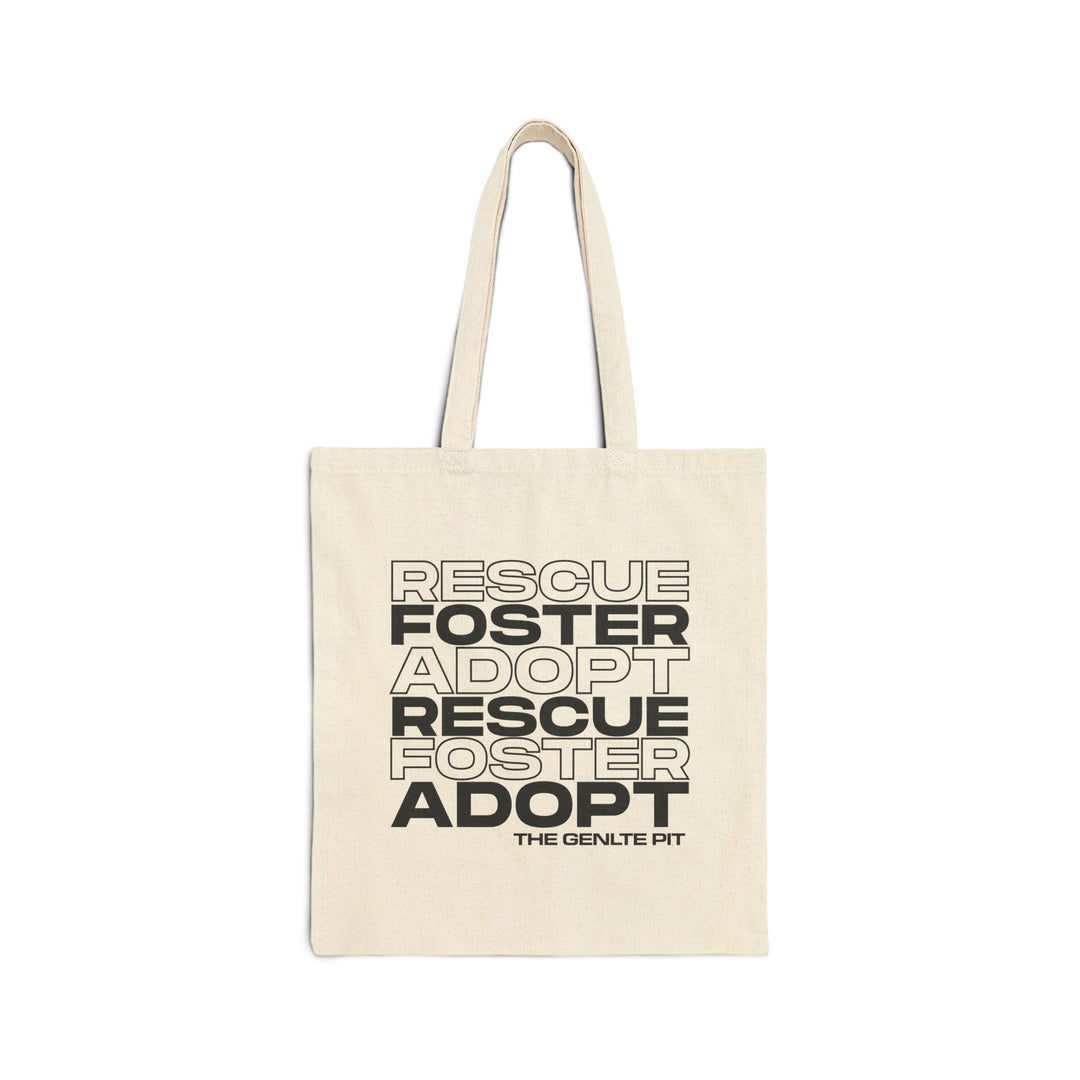 Rescue Foster Adopt Stacked Cotton Canvas Tote Bag