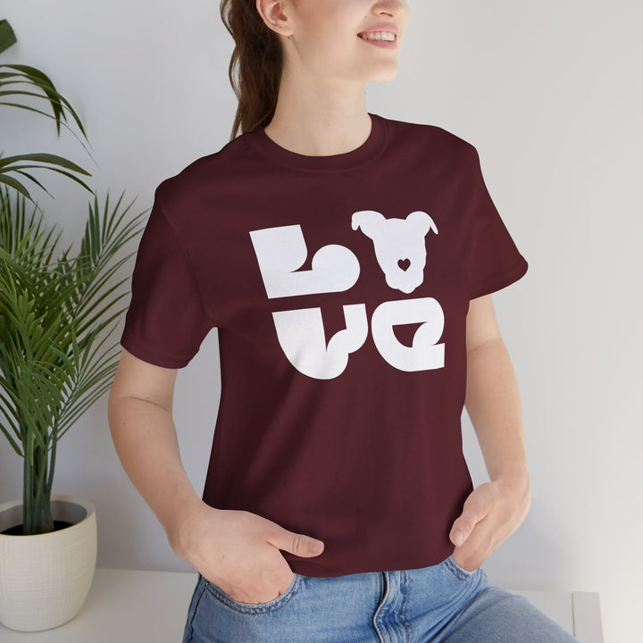 LOVE White Print Design - Unisex Jersey Tee