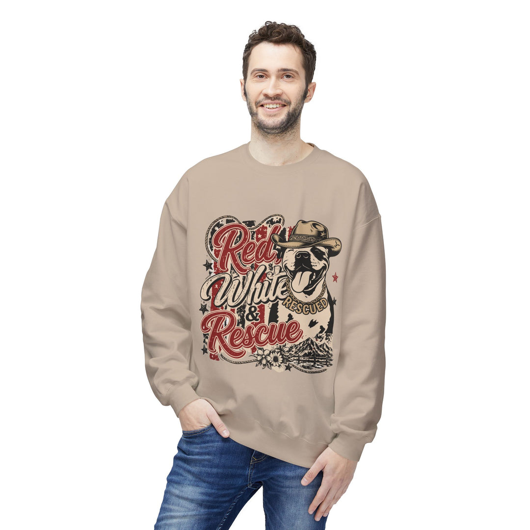 Red White and Rescue Crewneck Sweatshirt