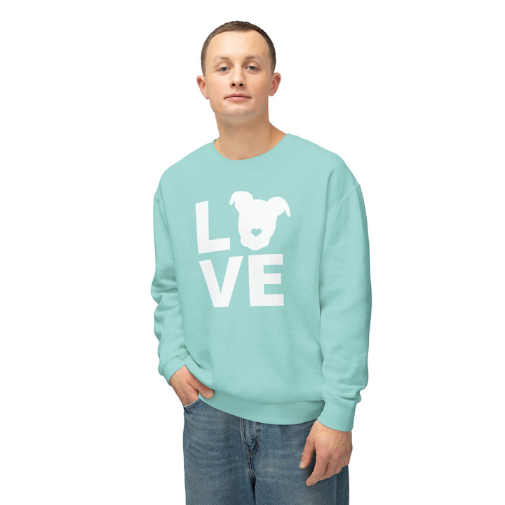 LOVE White Print Unisex Premium Sweatshirt