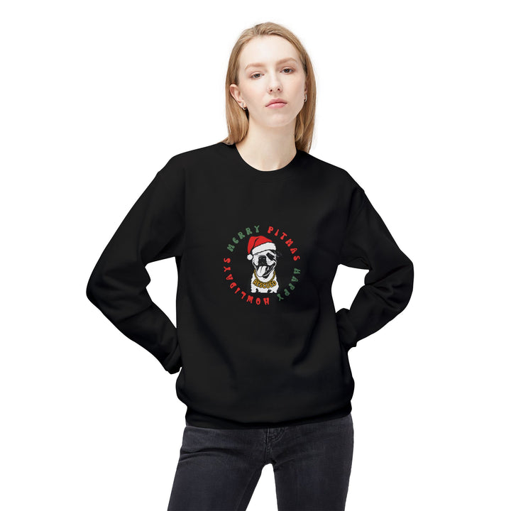 Merry Pitmas & Happy Howlidays Softstyle Fleece Crewneck Sweatshirt