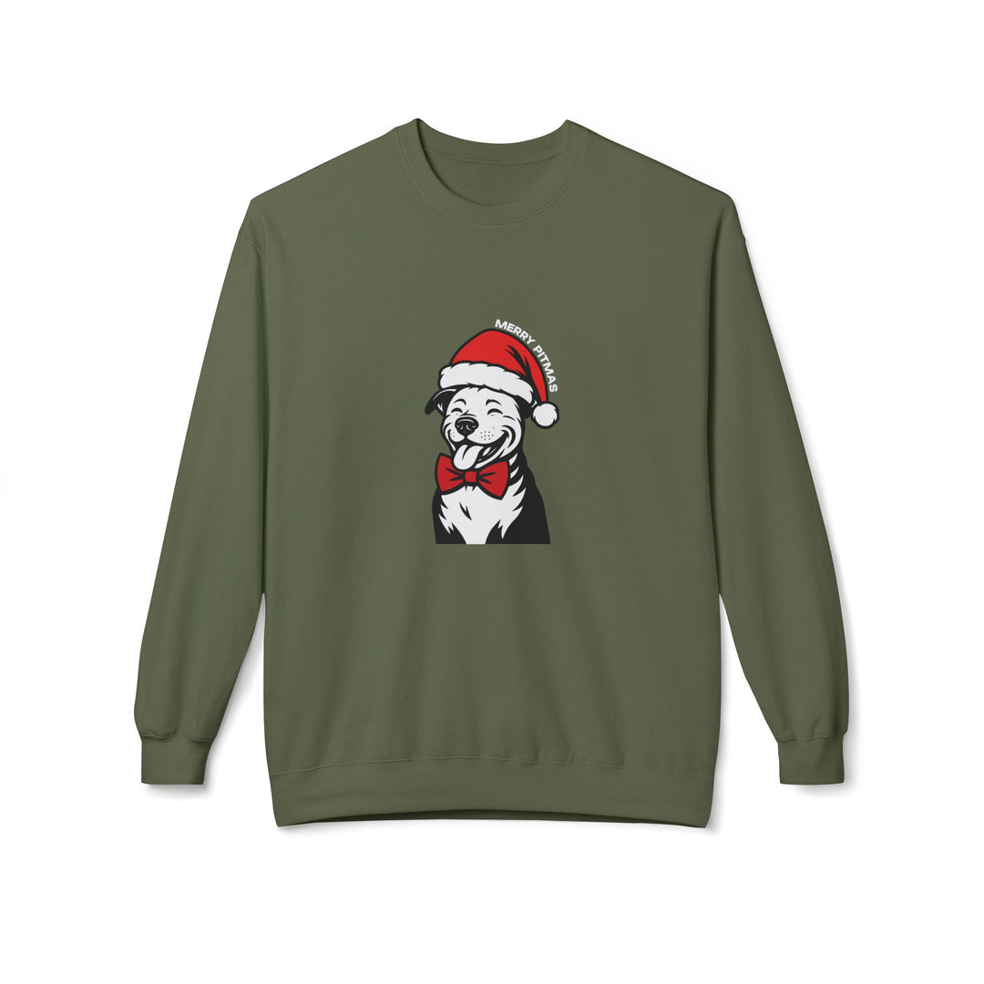 Merry Pitmas V3 Softstyle Fleece Crewneck Sweatshirt