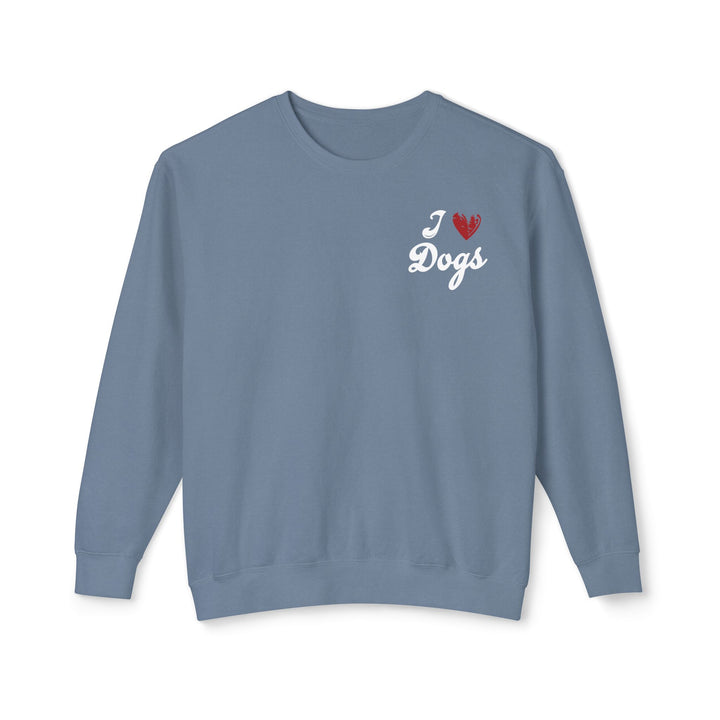 I Love Dogs Chest Emblem Crew Neck Sweatshirt