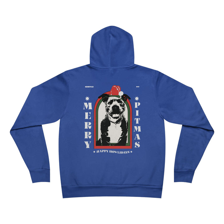 Merry Pitmas & Happy Howlidays Unisex Sponge Fleece Pullover Hoodie