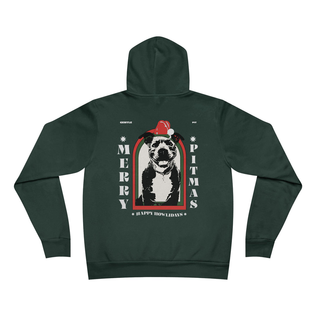 Merry Pitmas & Happy Howlidays Unisex Sponge Fleece Pullover Hoodie