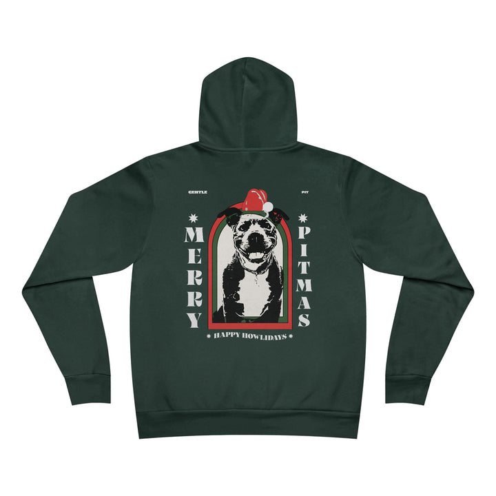 Merry Pitmas & Happy Howlidays Unisex Sponge Fleece Pullover Hoodie