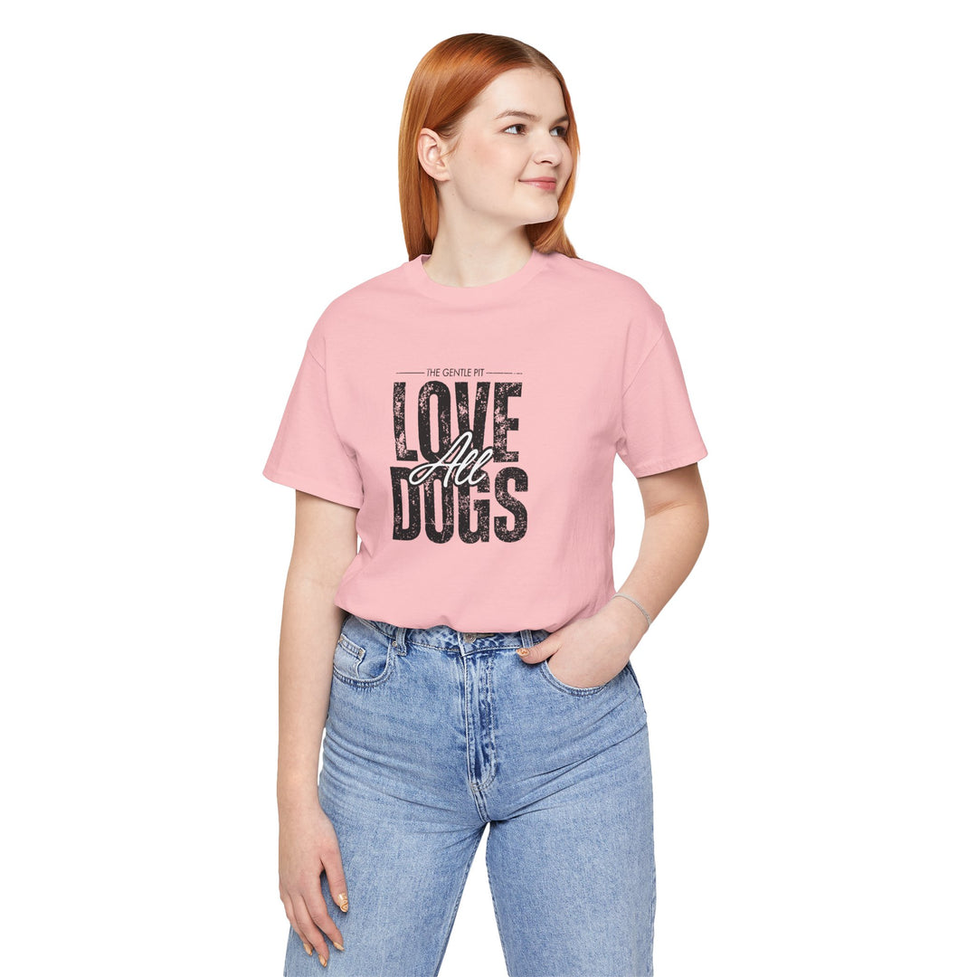 Distressed Love All Dogs Unisex Jersey Short Sleeve Tee