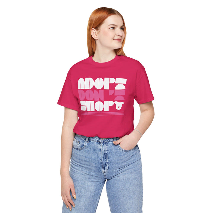 Adopt Don’t Shop Print Design V2 - Unisex Jersey Short Sleeve Tee