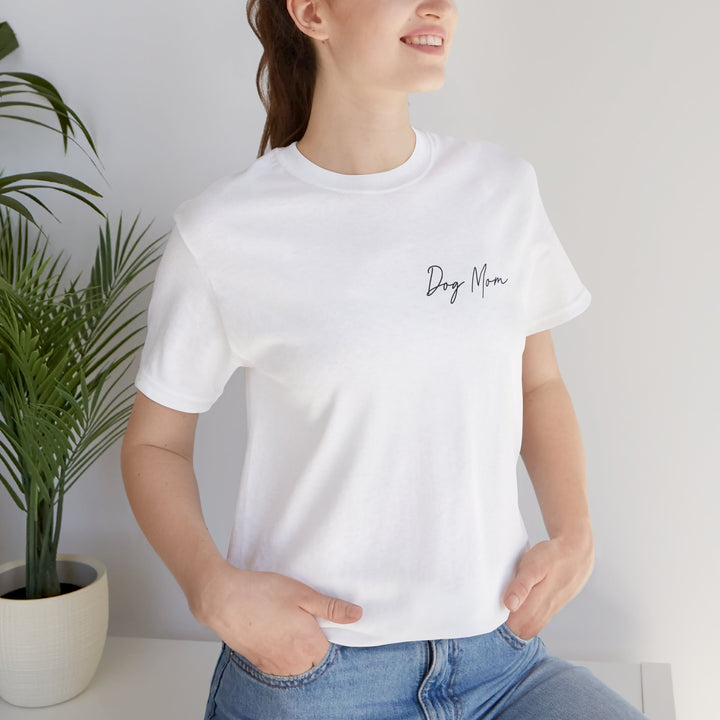 Dog Mom Cursive Unisex Short Sleeve T-shirt