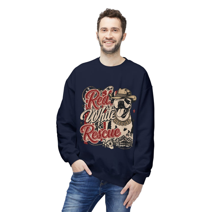 Red White and Rescue Crewneck Sweatshirt