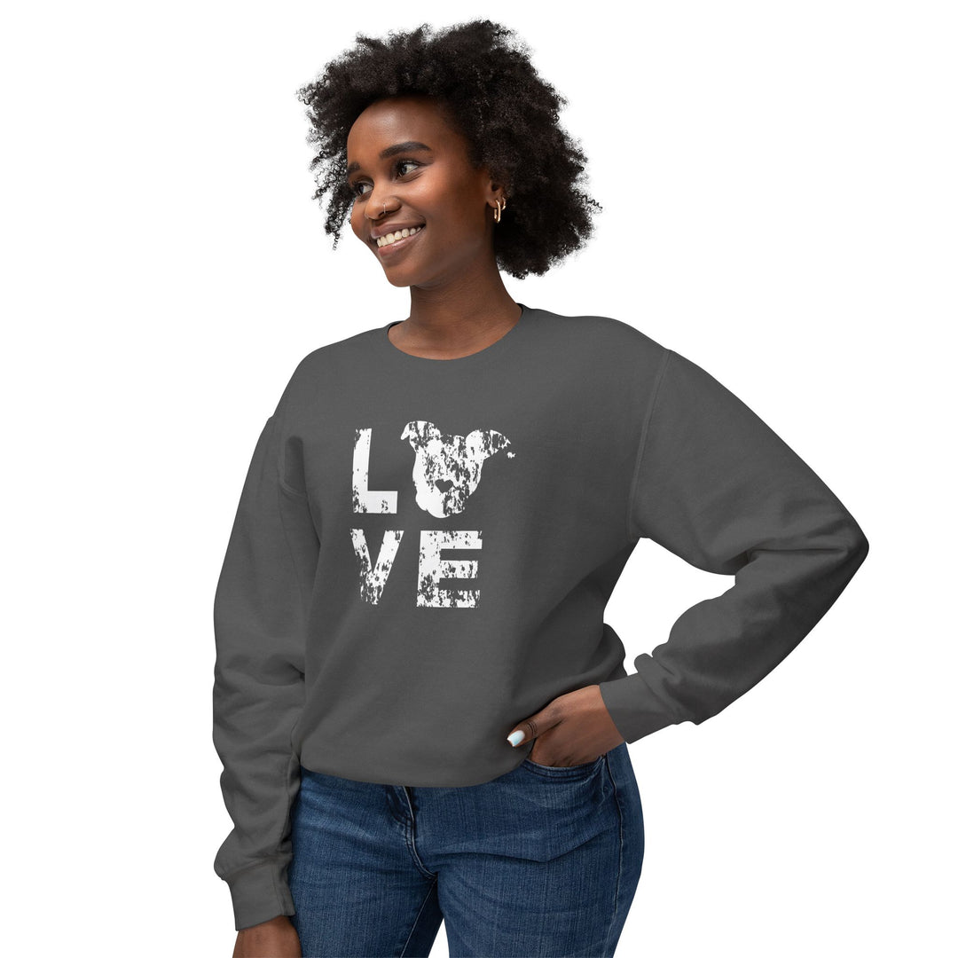 LOVE Distressed Print Unisex Premium Sweatshirt