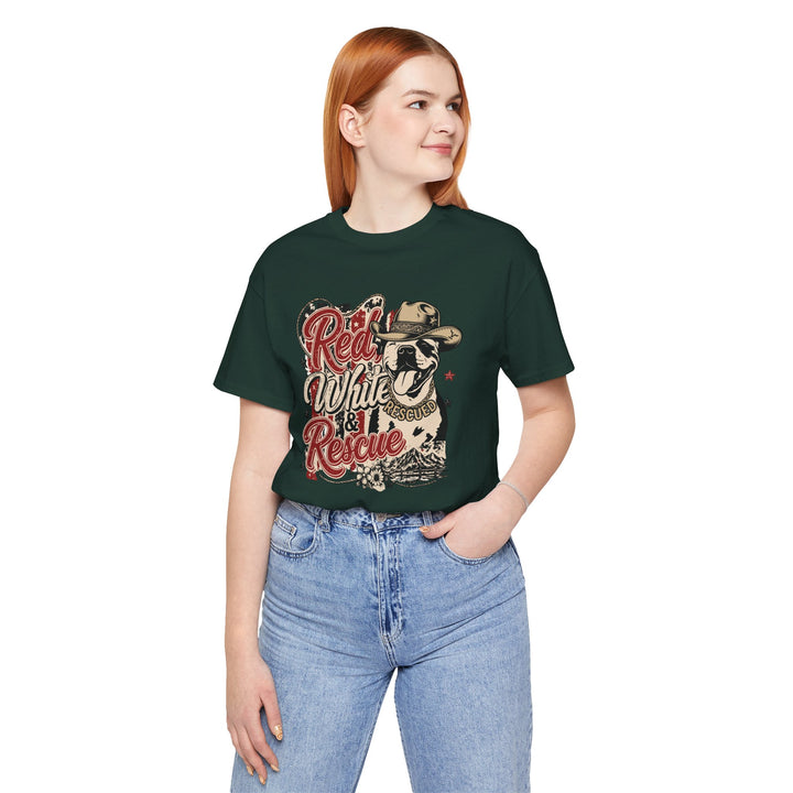Red White and Rescue Short Sleeve Tee