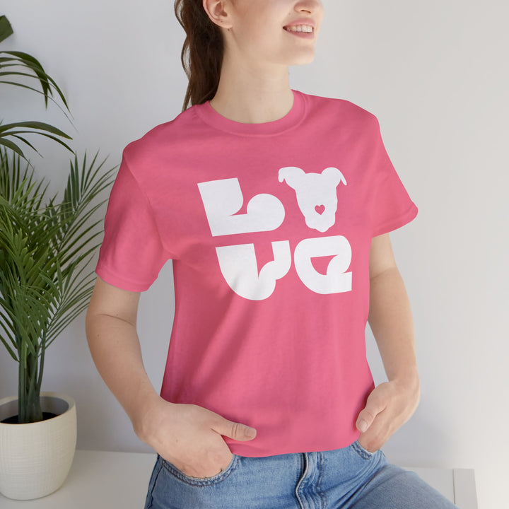 LOVE White Print Design - Unisex Jersey Tee