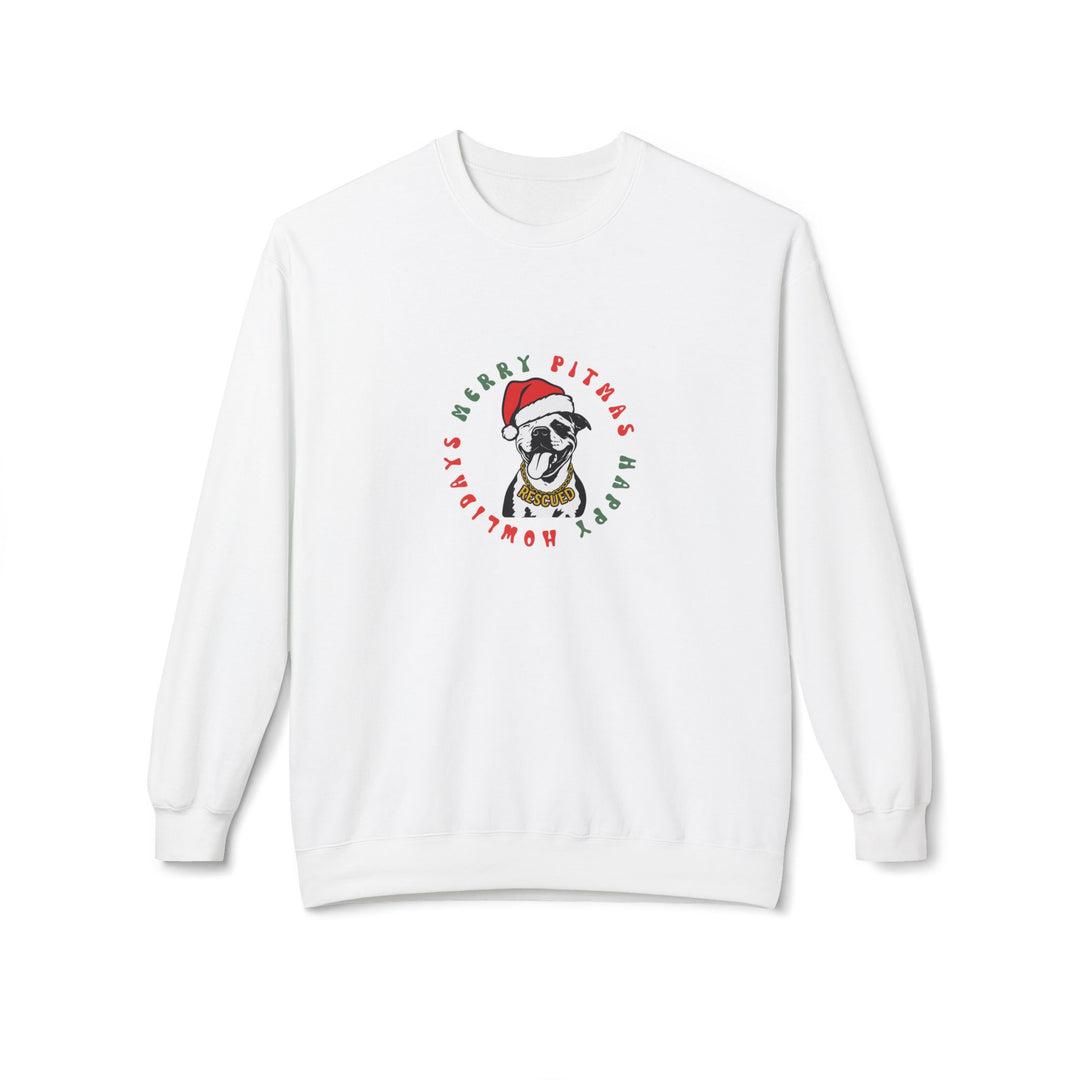 Merry Pitmas & Happy Howlidays Softstyle Fleece Crewneck Sweatshirt