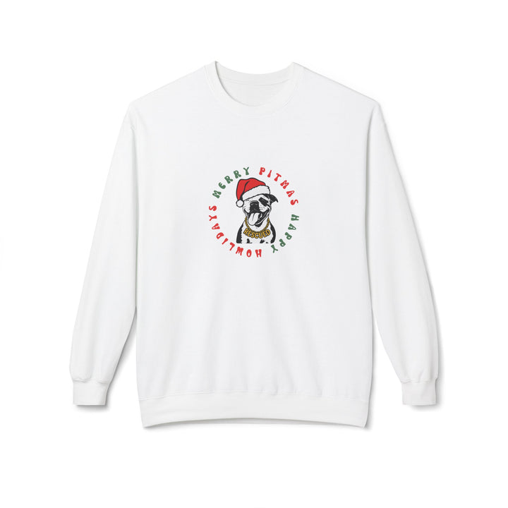 Merry Pitmas & Happy Howlidays Softstyle Fleece Crewneck Sweatshirt