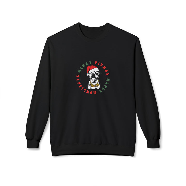 Merry Pitmas & Happy Howlidays Softstyle Fleece Crewneck Sweatshirt