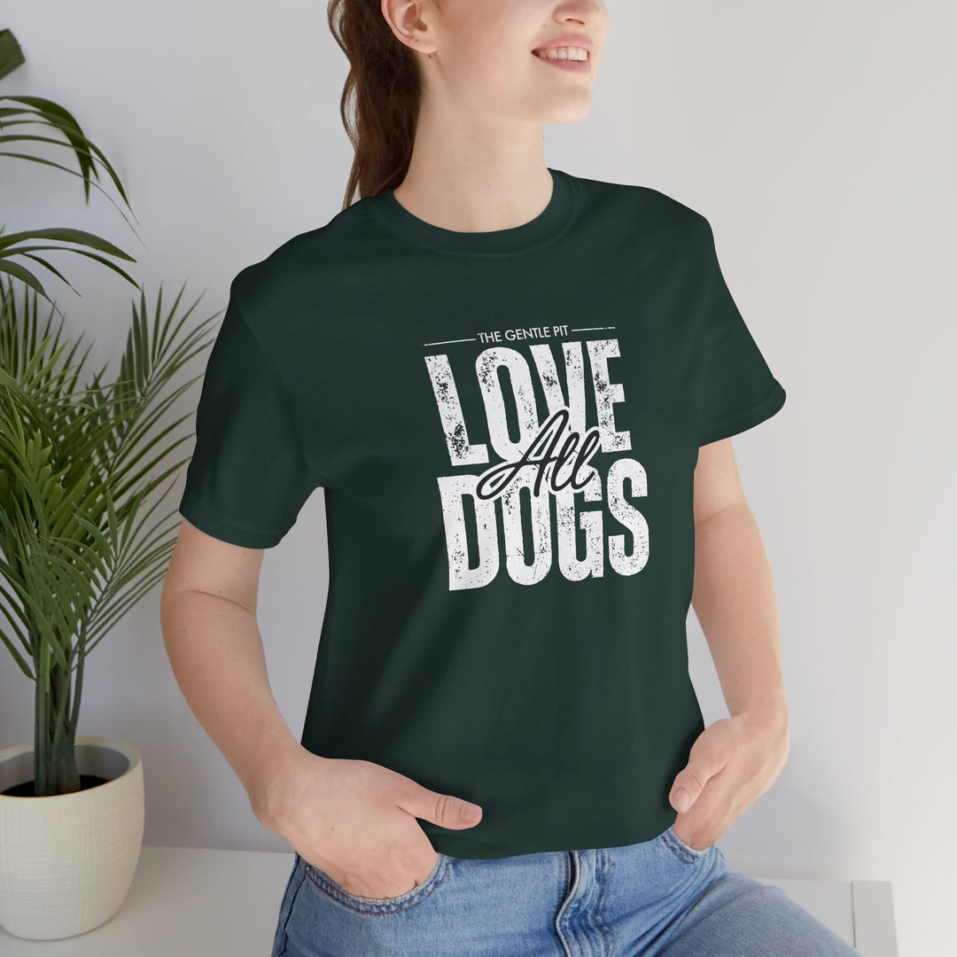 Distressed Love All Dogs Unisex Jersey Short Sleeve Tee