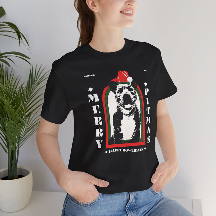 Merry Pitmas & Happy Howlidays Unisex Short Sleeve T-Shirt