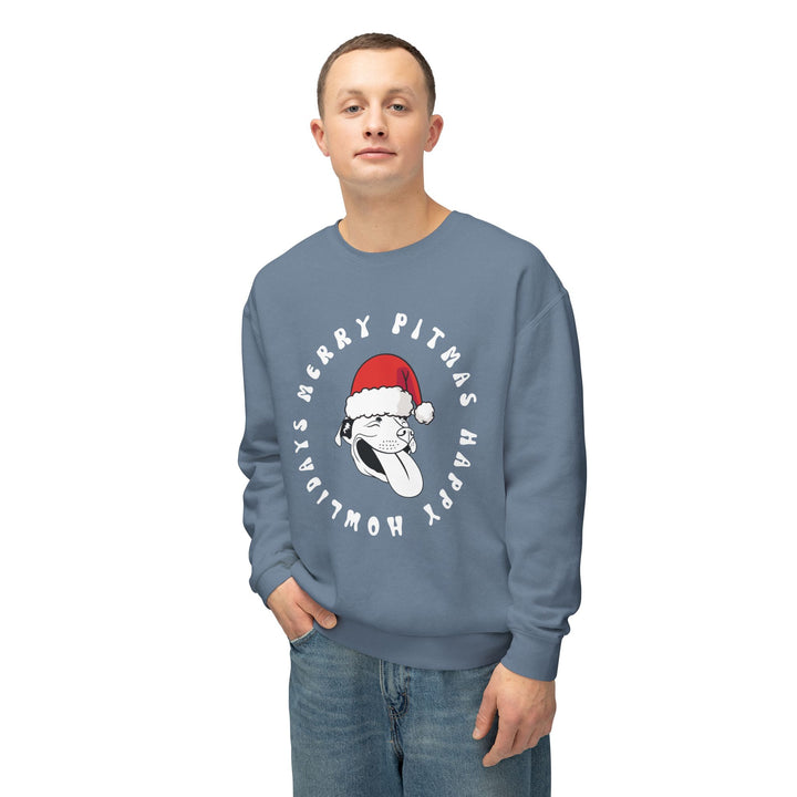 Merry Pitmas & Happy Howlidays Unisex Premium Sweatshirt