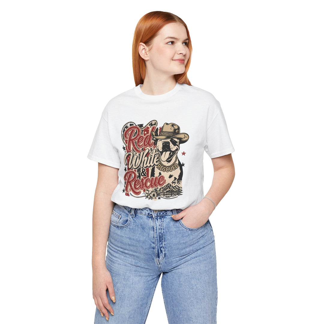 Red White and Rescue Short Sleeve Tee