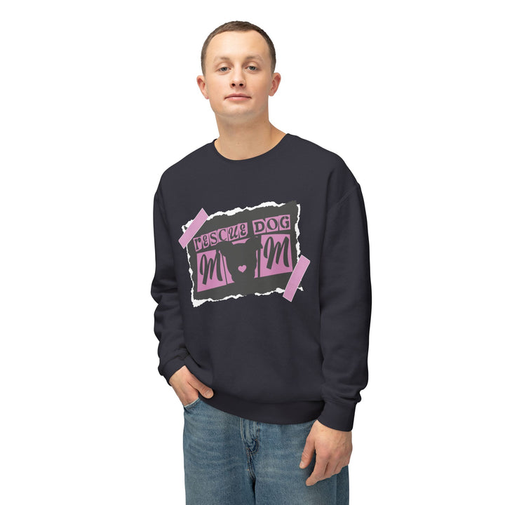 Rescue Dog Mom Paper Style Unisex Premium Sweatshirt