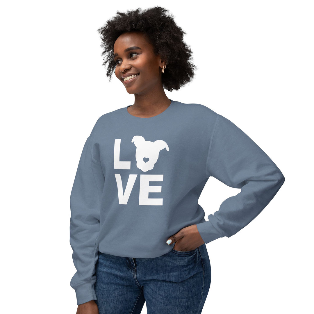 LOVE White Print Unisex Premium Sweatshirt