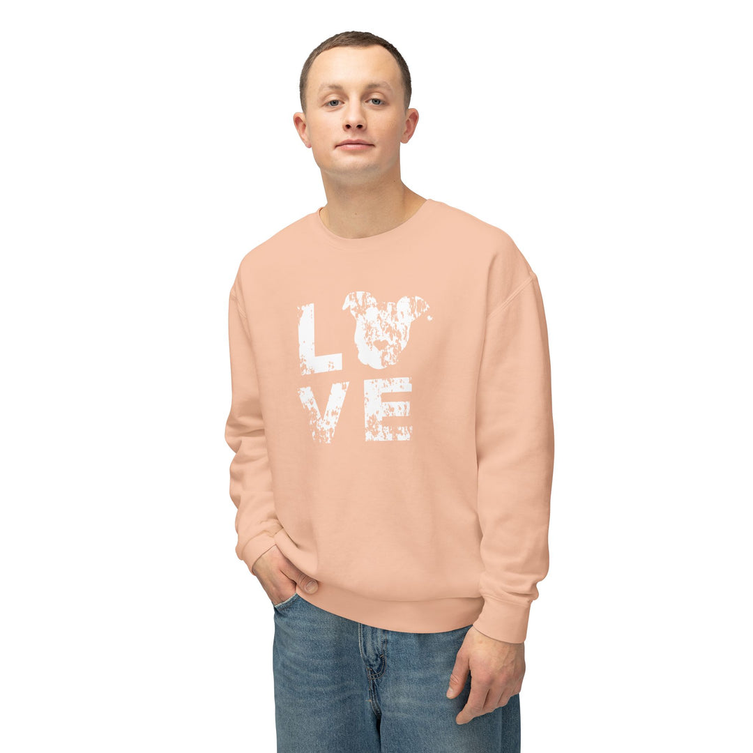 LOVE Distressed Print Unisex Premium Sweatshirt