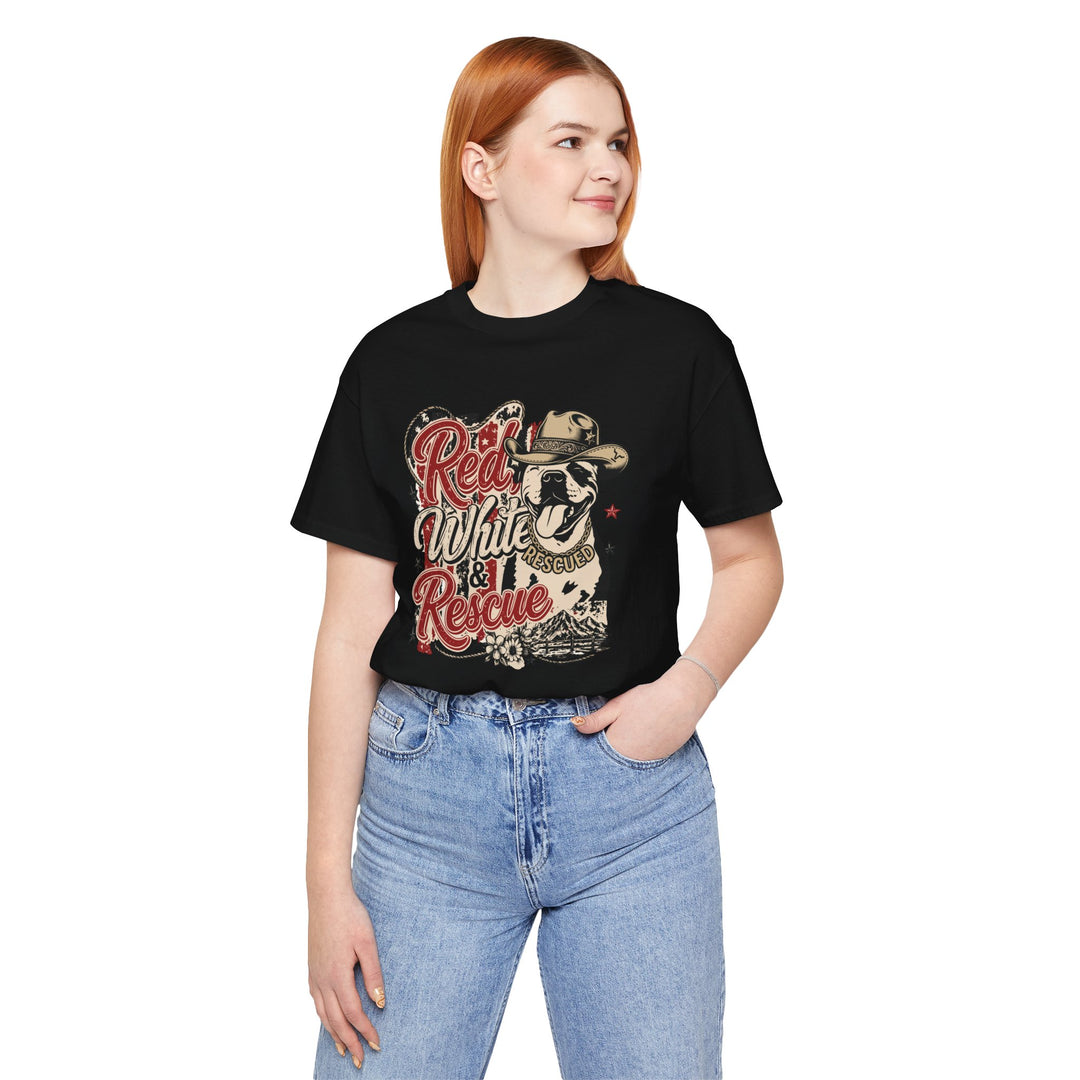 Red White and Rescue Short Sleeve Tee