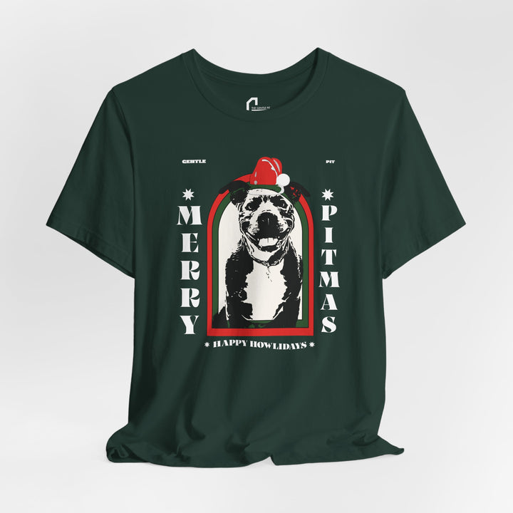 Merry Pitmas & Happy Howlidays Unisex Short Sleeve T-Shirt