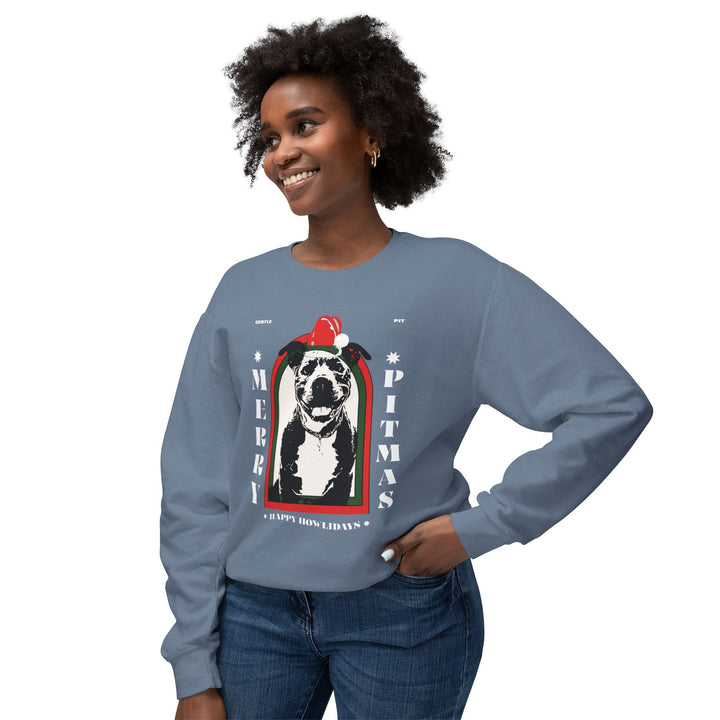 Merry Pitmas & Happy Howlidays Unisex Premium Sweatshirt