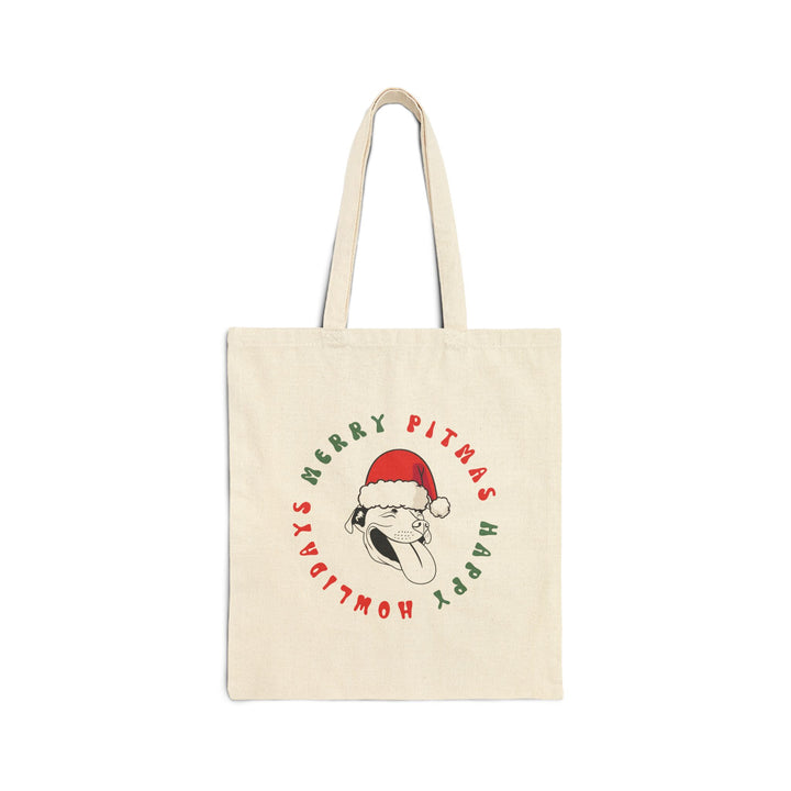 Merry Pitmas & Happy Howlidays Cotton Canvas Tote Bag