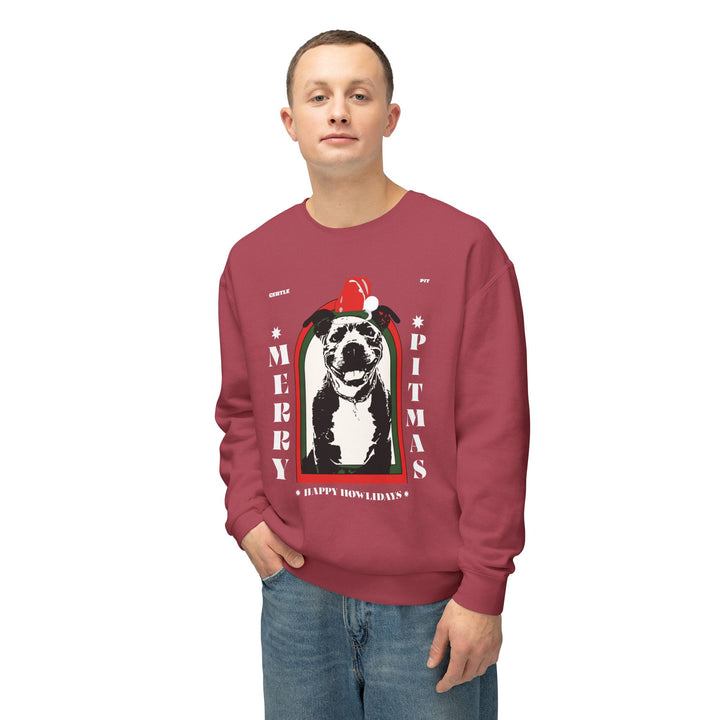 Merry Pitmas & Happy Howlidays Unisex Premium Sweatshirt