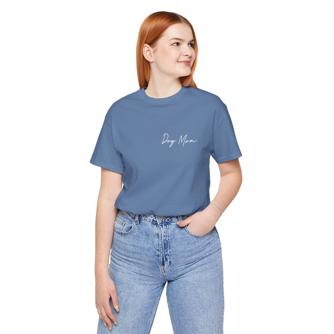 Dog Mom Cursive Unisex Short Sleeve T-shirt