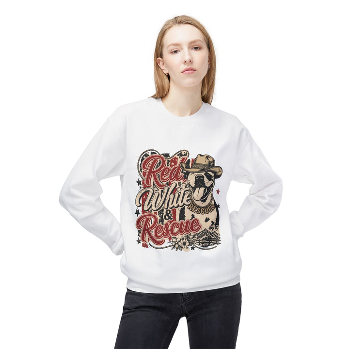 Red White and Rescue Crewneck Sweatshirt