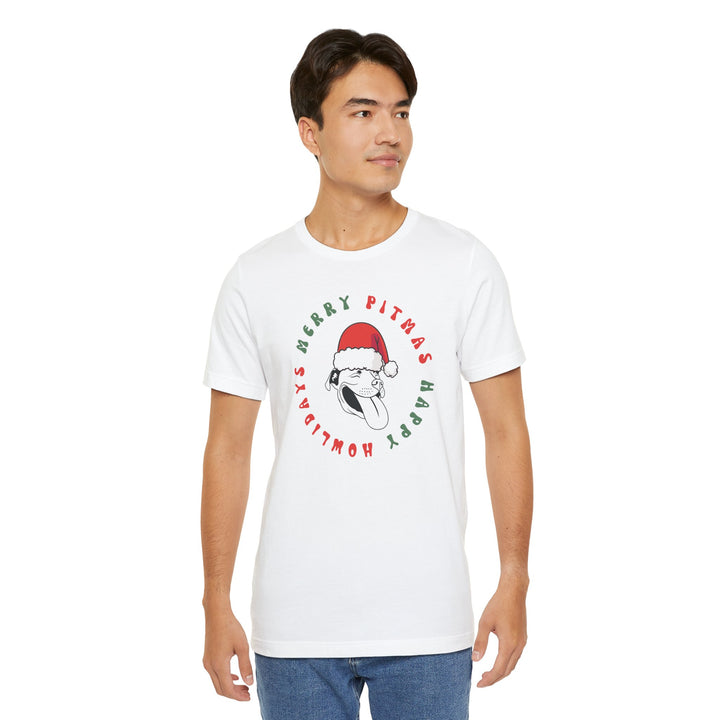 Merry Pitmas & Happy Howlidays Unisex Short Sleeve T-shirt