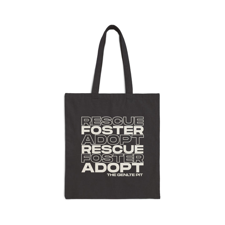 Rescue Foster Adopt Stacked Cotton Canvas Tote Bag