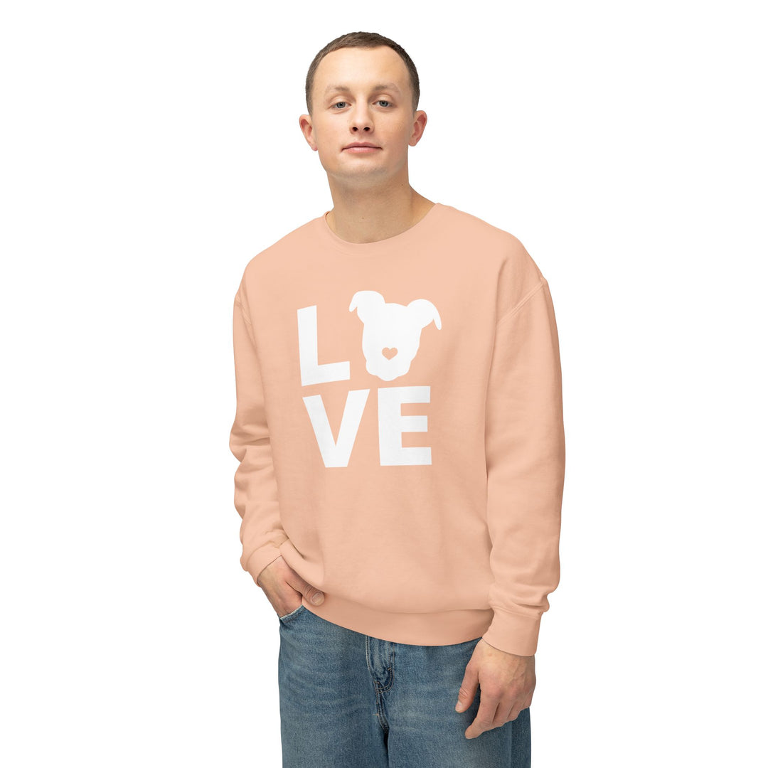 LOVE White Print Unisex Premium Sweatshirt