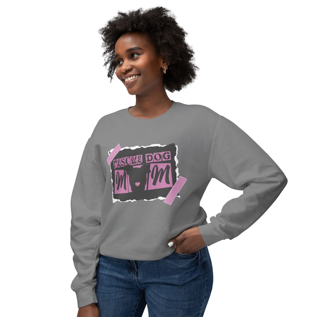 Rescue Dog Mom Paper Style Unisex Premium Sweatshirt