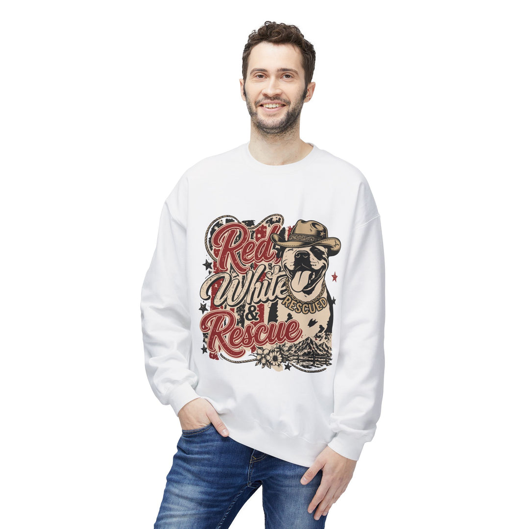 Red White and Rescue Crewneck Sweatshirt