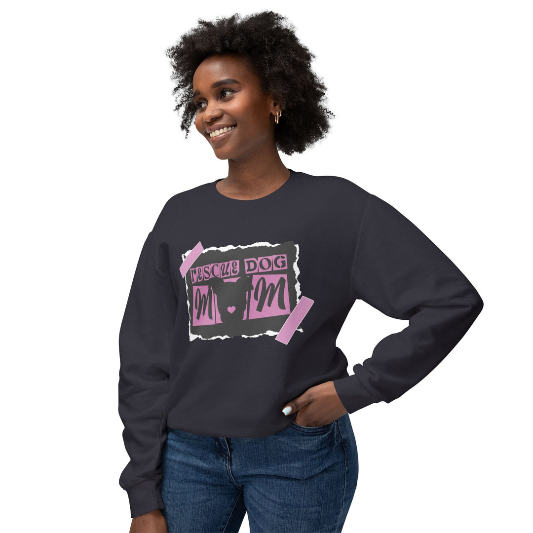 Rescue Dog Mom Paper Style Unisex Premium Sweatshirt