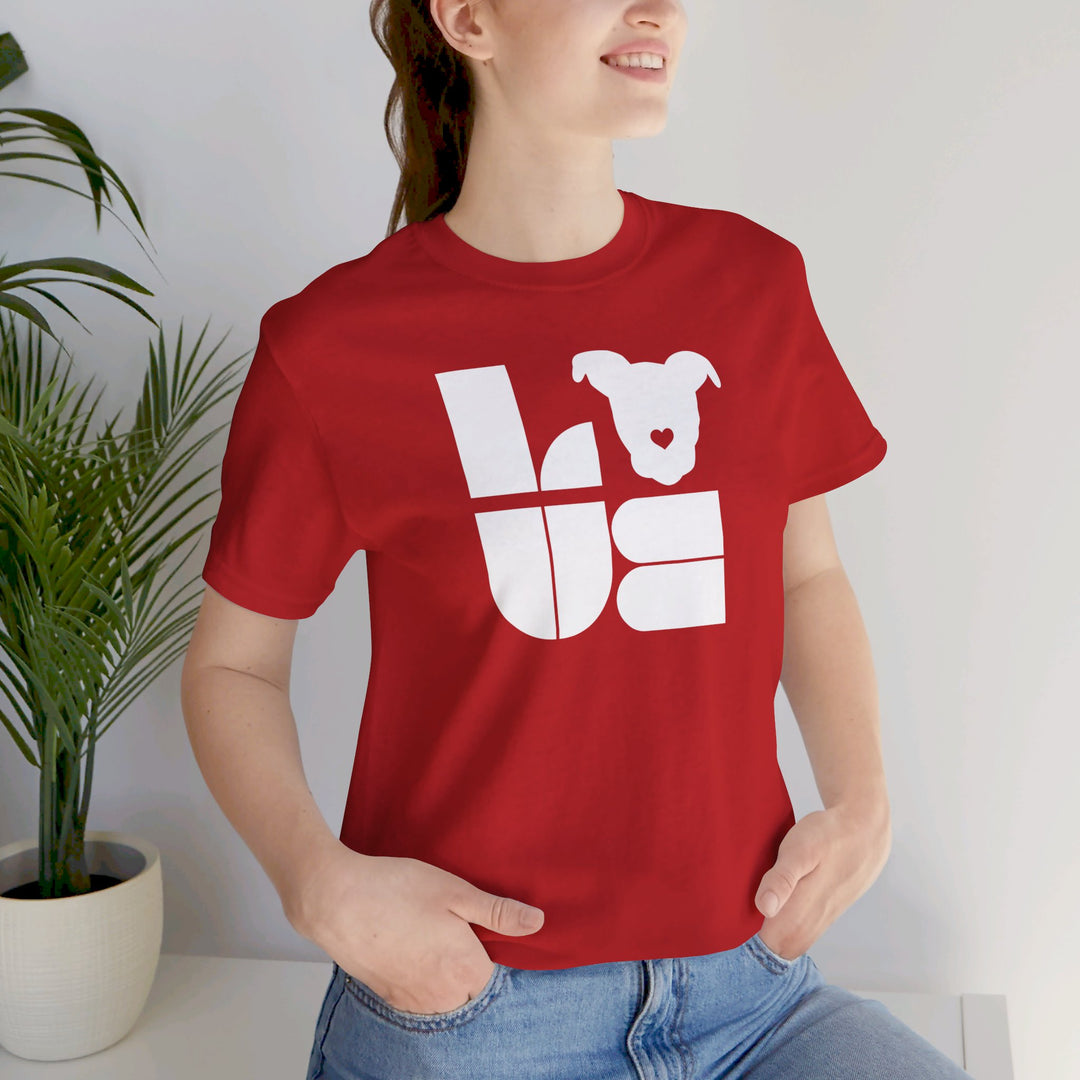 LOVE White Print Design - Unisex Jersey Short Sleeve Tee