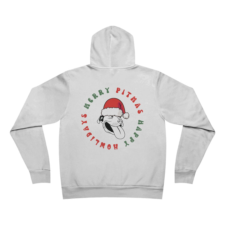 Merry Pitmas & Happy Howlidays Unisex Sponge Fleece Pullover Hoodie