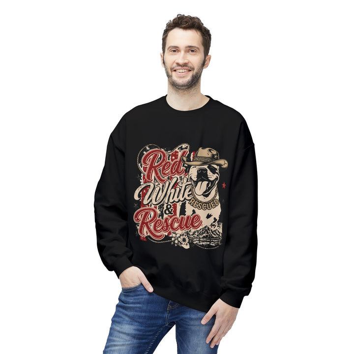 Red White and Rescue Crewneck Sweatshirt