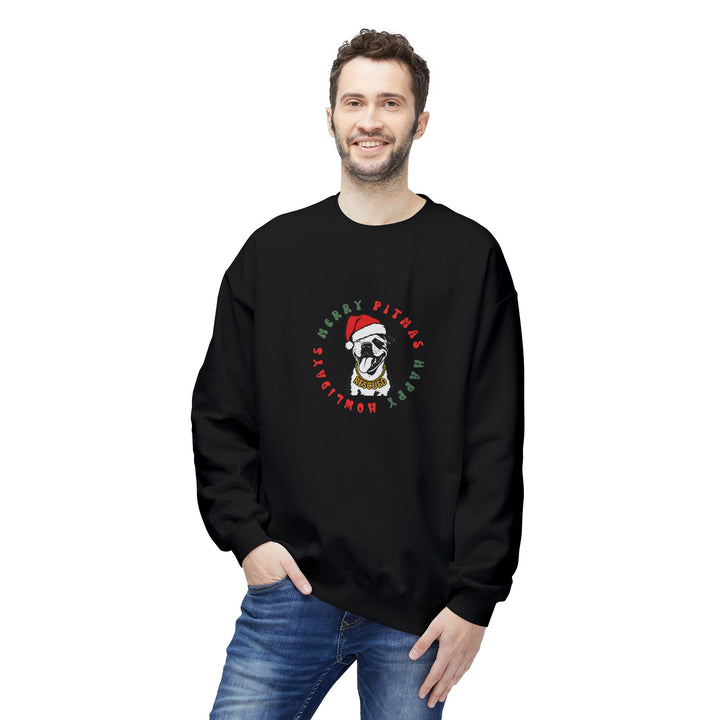 Merry Pitmas & Happy Howlidays Softstyle Fleece Crewneck Sweatshirt