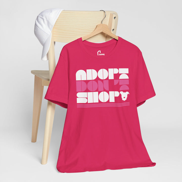 Adopt Don’t Shop Print Design V2 - Unisex Jersey Short Sleeve Tee