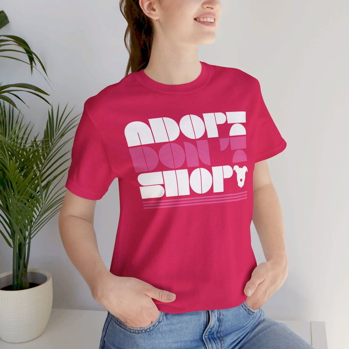 Adopt Don’t Shop Print Design V2 - Unisex Jersey Short Sleeve Tee