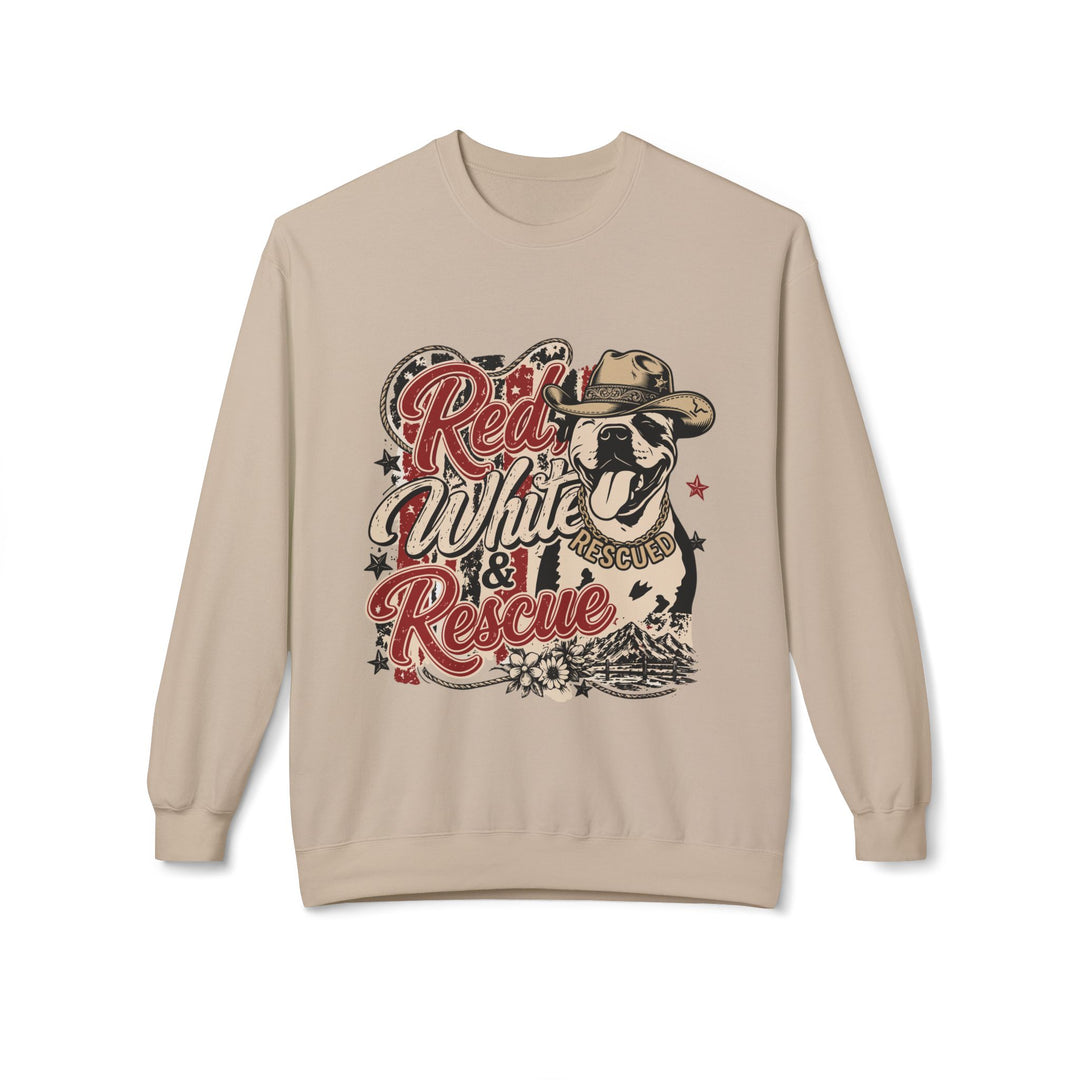 Red White and Rescue Crewneck Sweatshirt