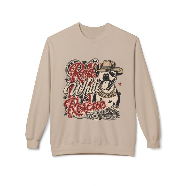 Red White and Rescue Crewneck Sweatshirt