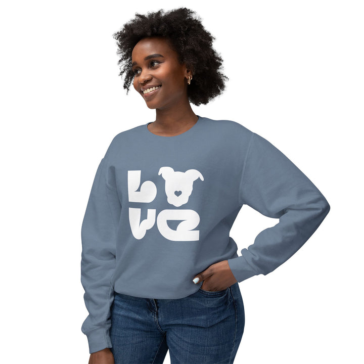 LOVE White Print Design Unisex Crewneck Sweatshirt